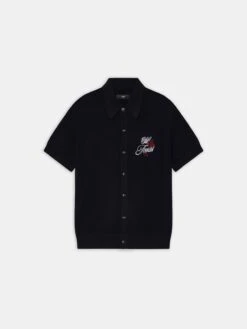 CLUB AMIRI CROCHET SHIRT - BLACK(Club Amiri Crochet Shirt Black)