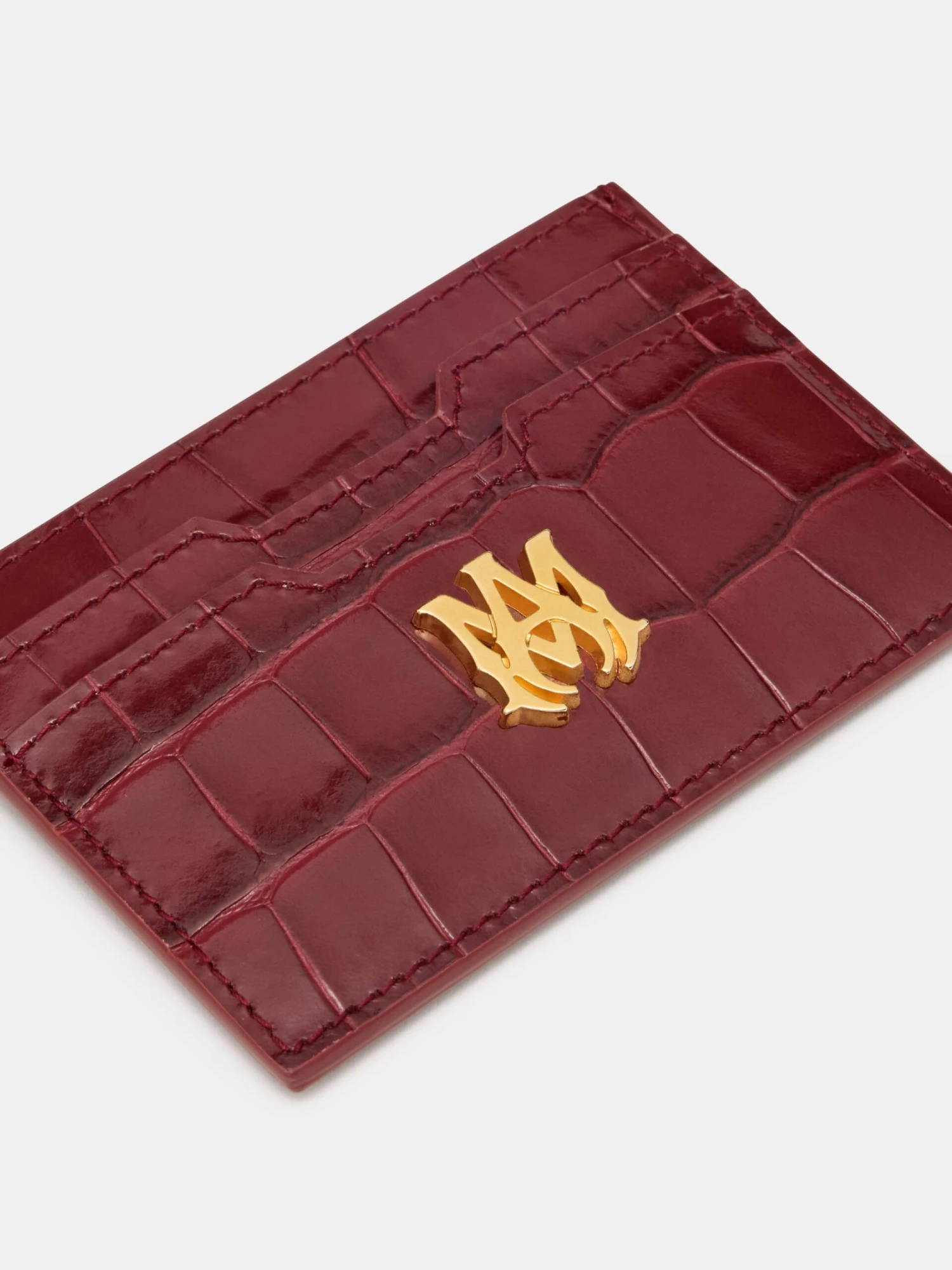 Amiri CROC EMBOSSED CARD HOLDER - WINE(Croc Embossed Card Holder Wine) 5 Amiri CROC EMBOSSED CARD HOLDER - WINE(Croc Embossed Card Holder Wine) - Image 3