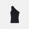 Amiri WOMEN - WOMEN'S MA ASYMMETRIC TOP - BLACK(Women Womens Ma Asymmetric Top Black)