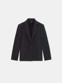 Amiri WOMEN - WOMEN'S SEQUIN PINSTRIPE BLAZER - Dark Grey(Women Womens Sequin Pinstripe Blazer Dark Grey)