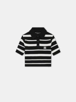 Amiri WOMEN - WOMEN'S MA STRIPED POLO - Black(Women Womens Ma Striped Polo Black)