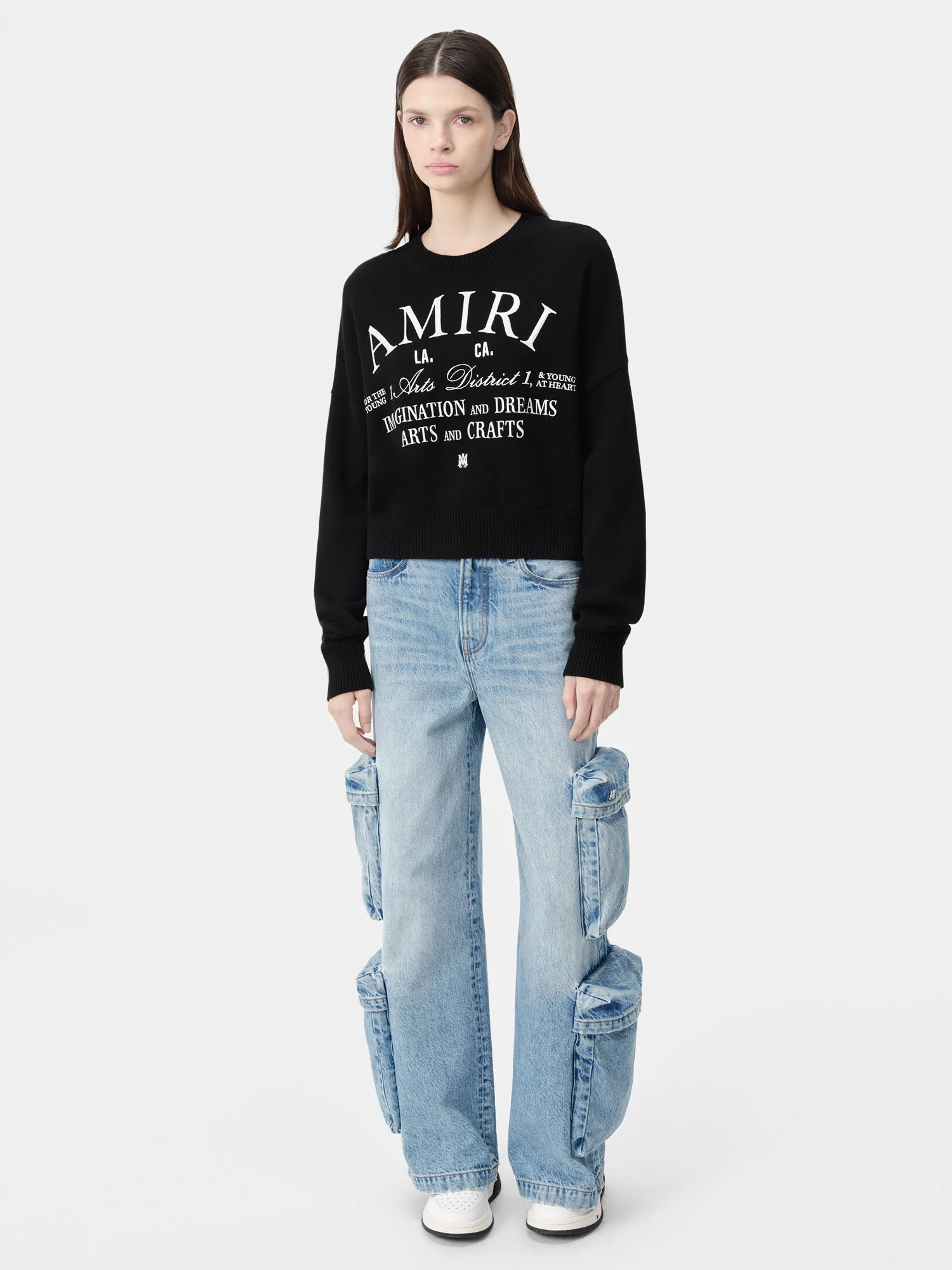 WOMEN - WOMEN'S AMIRI ARTS DISTRICT CREW - Black(Women Womens Amiri Arts District Crew Black) 4 WOMEN - WOMEN'S AMIRI ARTS DISTRICT CREW - Black(Women Womens Amiri Arts District Crew Black) - Image 2