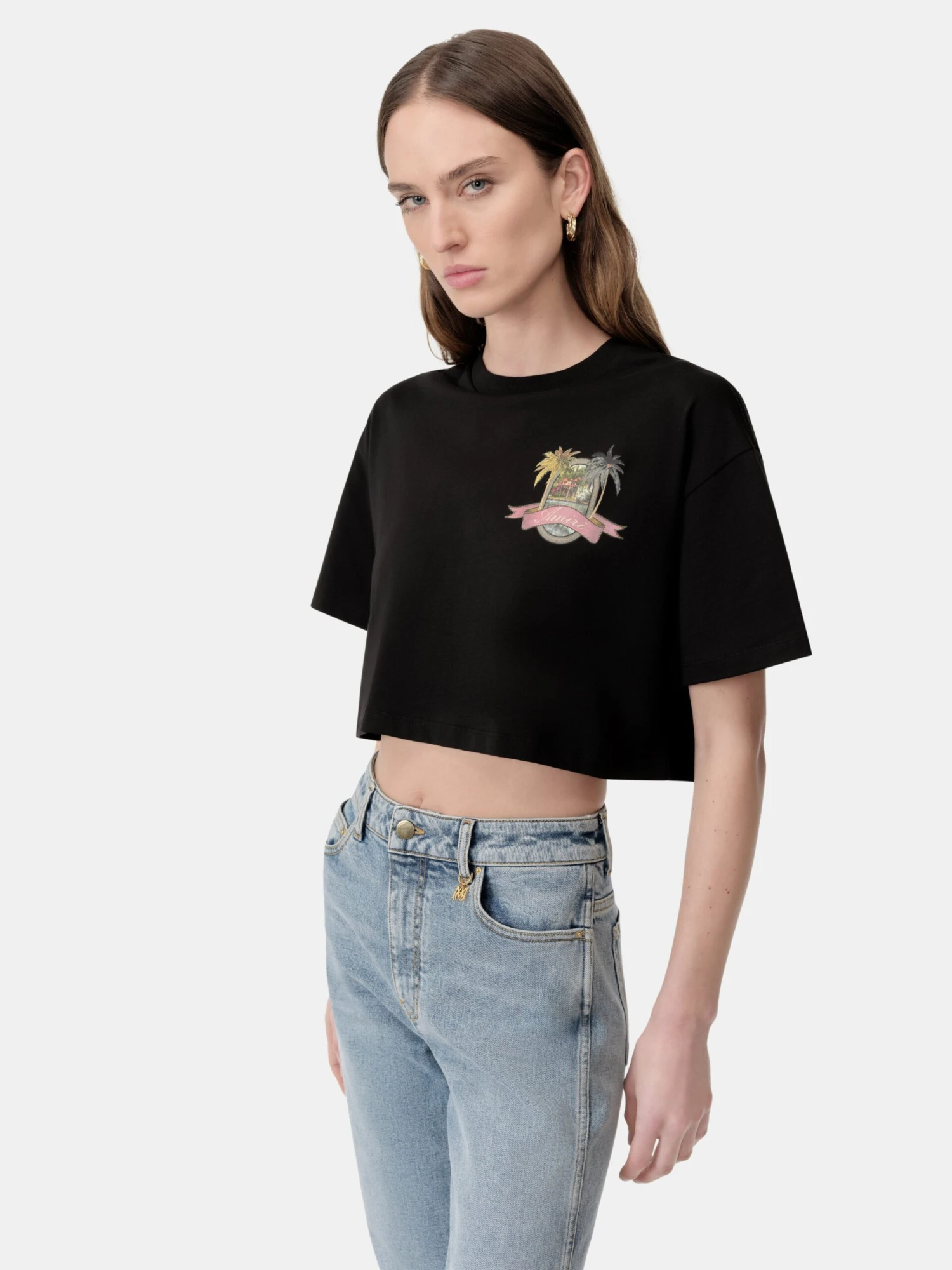 Amiri WOMEN - WOMEN'S MA PARADISE CROPPED TEE - Black(Women Womens Ma Paradise Cropped Tee Black) 6 Amiri WOMEN - WOMEN'S MA PARADISE CROPPED TEE - Black(Women Womens Ma Paradise Cropped Tee Black) - Image 4