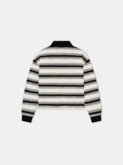 Amiri WOMEN - WOMEN'S MA STRIPE OVERSIZED POLO - Ivory Black(Women Womens Ma Stripe Oversized Polo Ivory Black) -Amiri 2a9c84e3 c9c5 44ee 81ac dd1d3e95311d