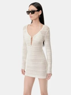 Amiri WOMEN - WOMEN'S CROCHET MINI DRESS - Ivory(Women Womens Crochet Mini Dress Ivory) -Amiri 2b36d508 aebd 4dbe a923 6ff20b144ec9