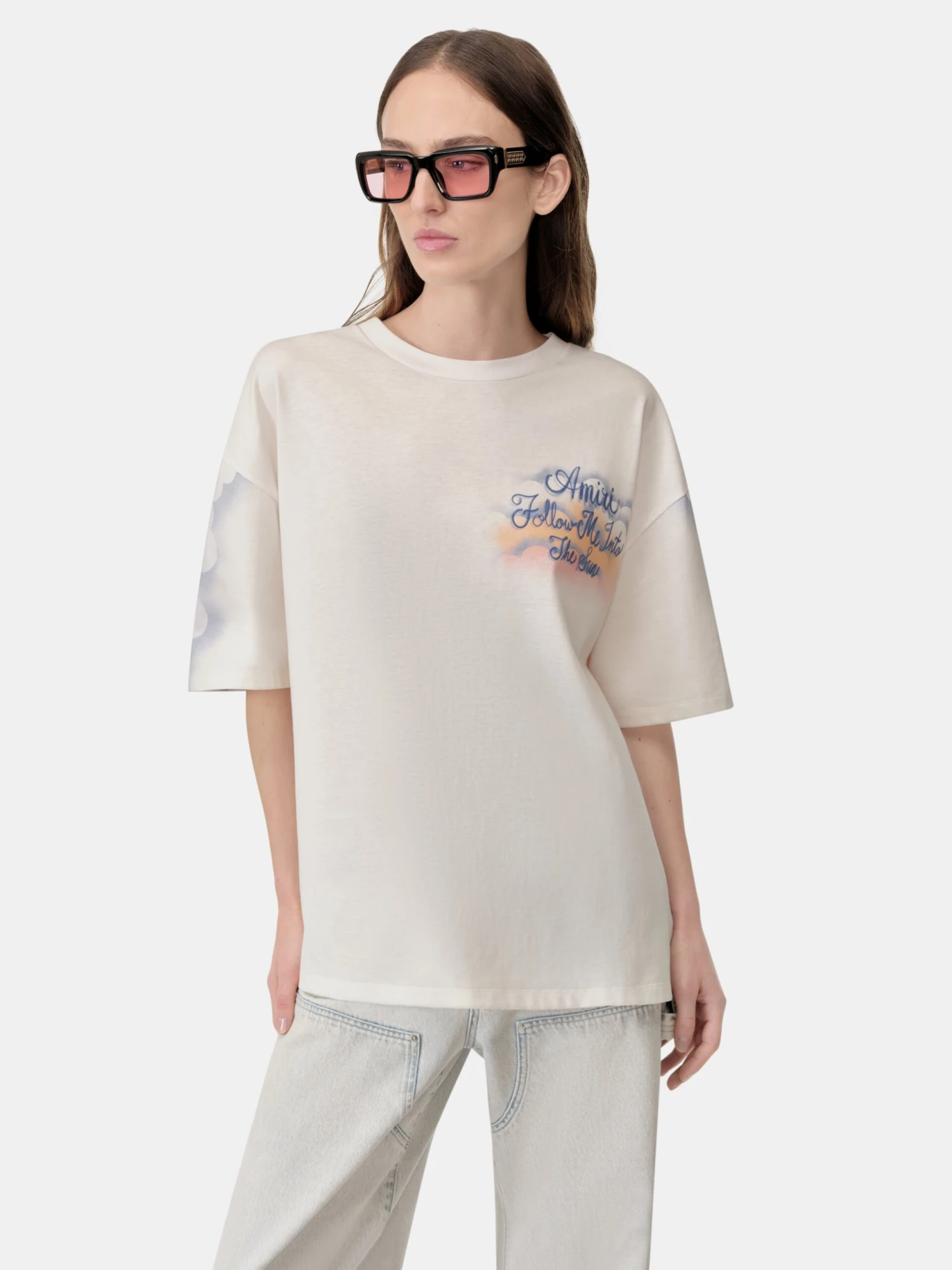 Amiri WOMEN - WOMEN'S FOLLOW ME OVERSIZED TEE - Ivory(Women Womens Follow Me Oversized Tee Ivory) 6 Amiri WOMEN - WOMEN'S FOLLOW ME OVERSIZED TEE - Ivory(Women Womens Follow Me Oversized Tee Ivory) - Image 4