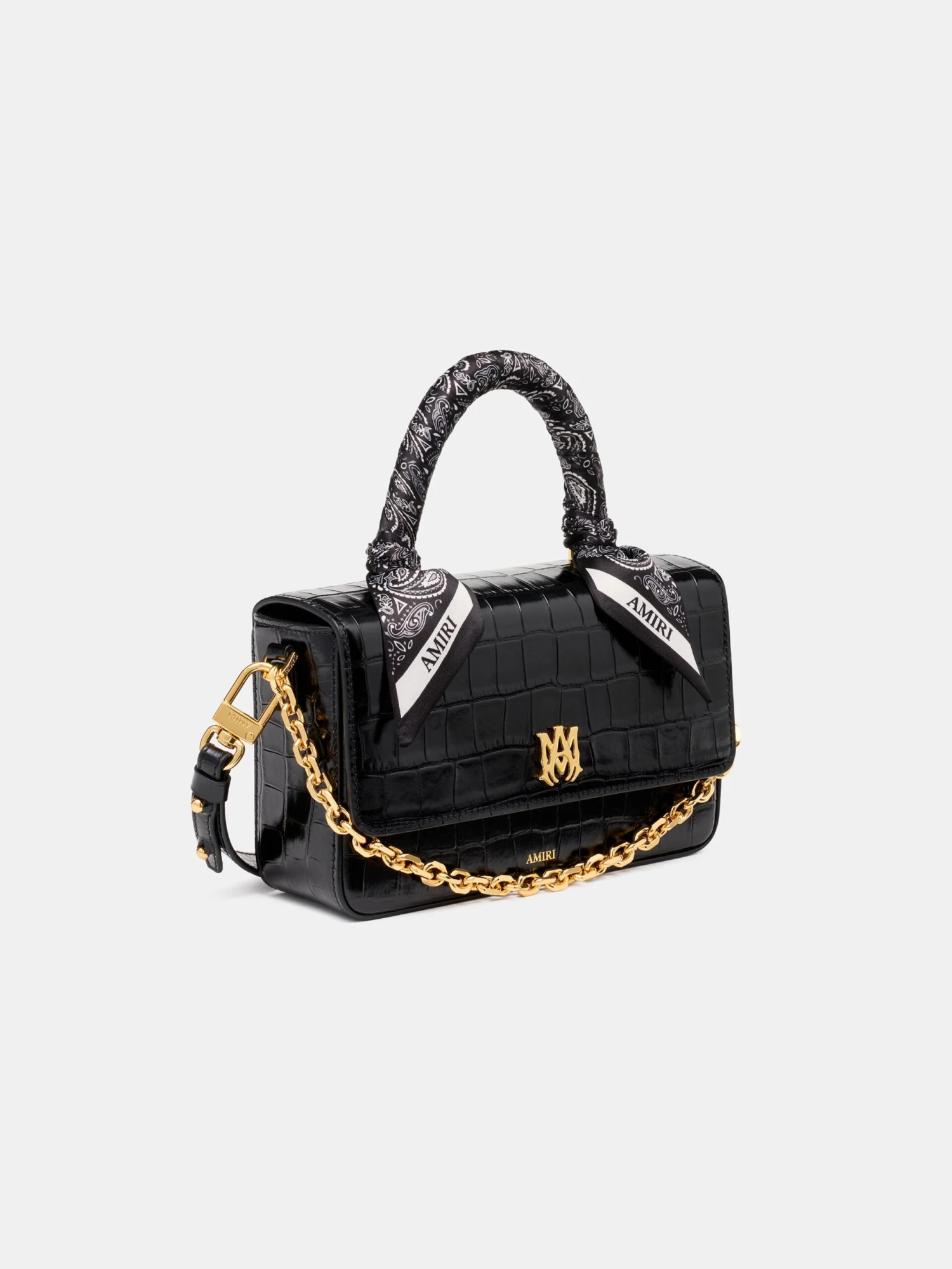 Amiri WOMEN - WOMEN'S CROC EMBOSSED LONG MA BAG - BLACK(Women Womens Croc Embossed Long Ma Bag Black) 5 Amiri WOMEN - WOMEN'S CROC EMBOSSED LONG MA BAG - BLACK(Women Womens Croc Embossed Long Ma Bag Black) - Image 3