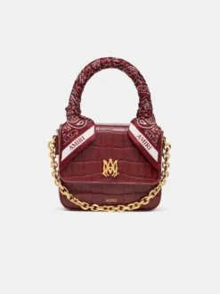 Amiri WOMEN - WOMEN'S CROC EMOSSED MICRO MA BAG - WINE(Women Womens Croc Emossed Micro Ma Bag Wine)