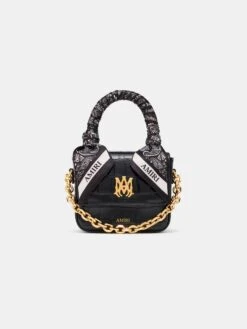 Amiri WOMEN - WOMEN'S CROC EMOSSED NANO MA BAG - BLACK(Women Womens Croc Emossed Nano Ma Bag Black)