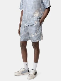 Amiri BLEACH BANDANA SHORT - Ashley Blue(Bleach Bandana Short Ashley Blue 1) -Amiri 38c41f58 b167 4ff4 aa53 f4213781b05c
