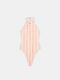 Amiri WOMEN - WOMEN'S MA QUAD HALTER NECK ONE PIECE - Malibu Peach(Women Womens Ma Quad Halter Neck One Piece Malibu Peach)