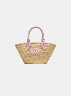 Amiri WOMEN - WOMEN'S MA RAFFIA MICRO TOTE - Dusk Pink(Women Womens Ma Raffia Micro Tote Dusk Pink)