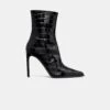 Amiri WOMEN - WOMEN'S CROC DEBOSSED MA STILETTO BOOT - BLACK(Women Womens Croc Debossed Ma Stiletto Boot Black)