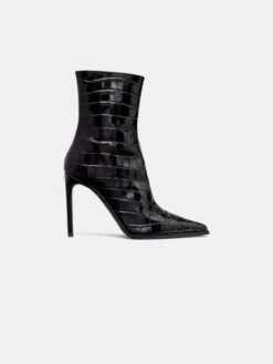 Amiri WOMEN - WOMEN'S CROC DEBOSSED MA STILETTO BOOT - BLACK(Women Womens Croc Debossed Ma Stiletto Boot Black)