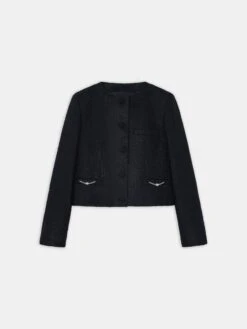 Amiri WOMEN - WOMEN'S SHIMMER BOUCLE JACKET - BLACK(Women Womens Shimmer Boucle Jacket Black)