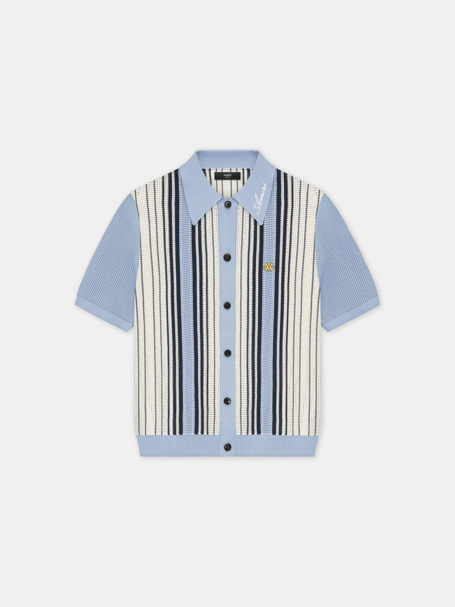 AMIRI SCRIPT STRIPE SHIRT - Ashley Blue(Amiri Script Stripe Shirt Ashley Blue) 3 AMIRI SCRIPT STRIPE SHIRT - Ashley Blue(Amiri Script Stripe Shirt Ashley Blue)