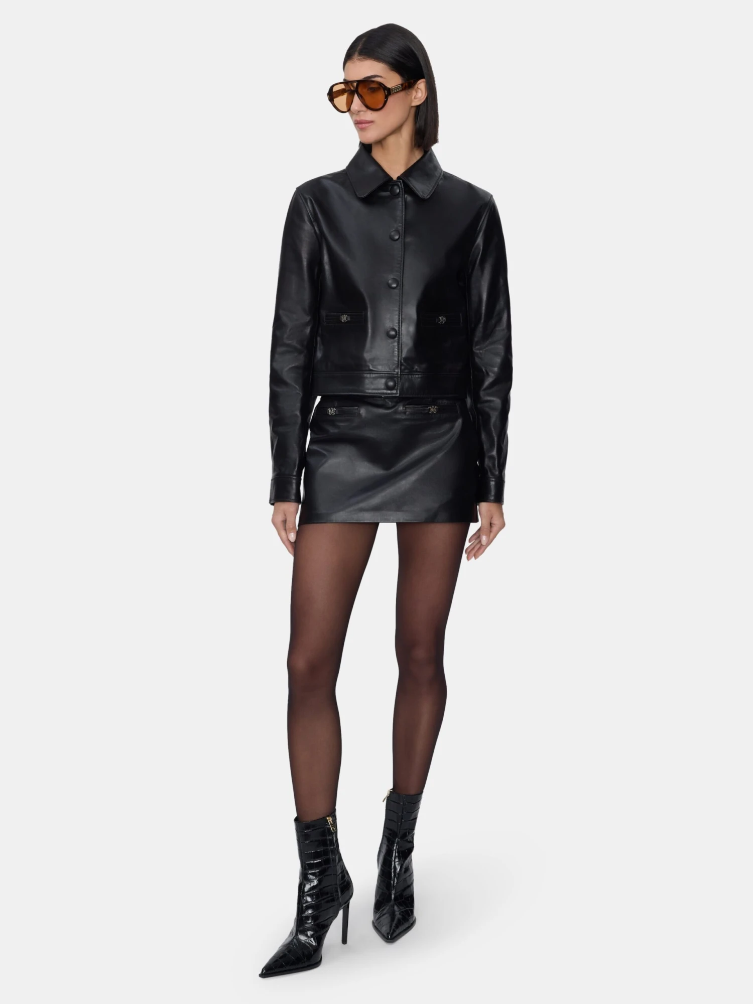 Amiri WOMEN - WOMEN'S MA LEATHER BLOUSON - BLACK(Women Womens Ma Leather Blouson Black) 4 Amiri WOMEN - WOMEN'S MA LEATHER BLOUSON - BLACK(Women Womens Ma Leather Blouson Black) - Image 2