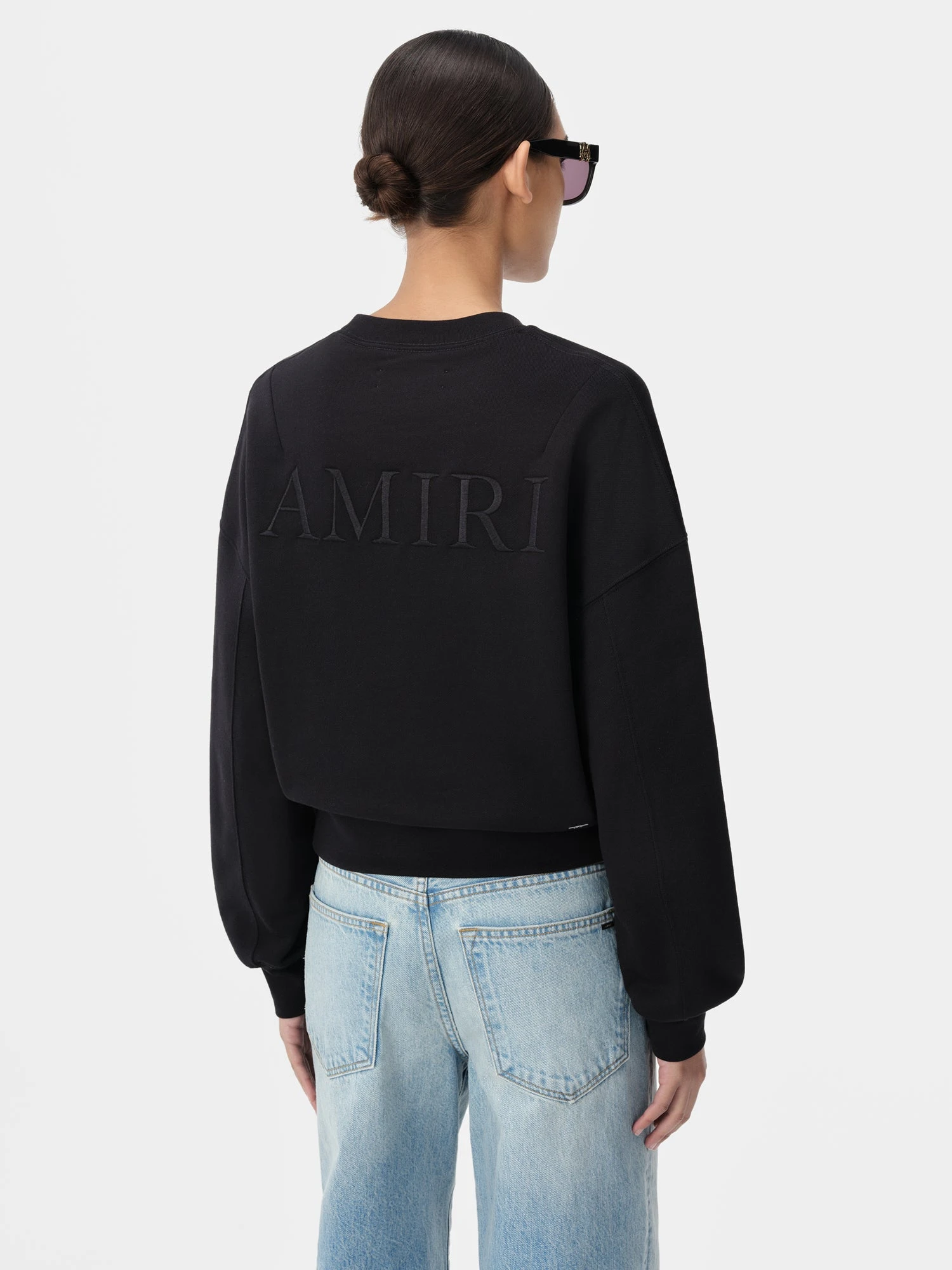 WOMEN - WOMEN'S AMIRI EMBROIDERED CREW - Black(Women Womens Amiri Embroidered Crew Black) 6 WOMEN - WOMEN'S AMIRI EMBROIDERED CREW - Black(Women Womens Amiri Embroidered Crew Black) - Image 4