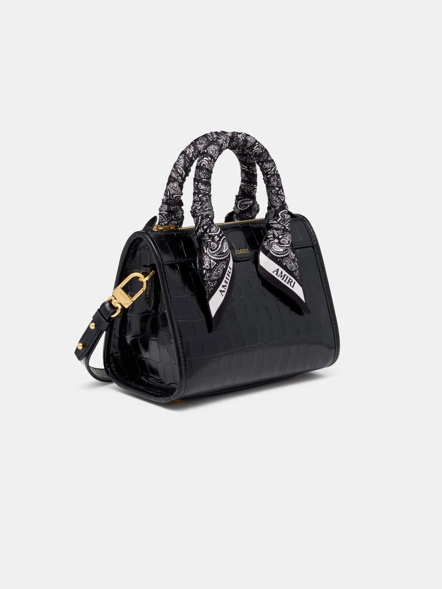 Amiri WOMEN - WOMEN'S CROC MICRO TRIANGLE BAG - BLACK(Women Womens Croc Micro Triangle Bag Black) 4 Amiri WOMEN - WOMEN'S CROC MICRO TRIANGLE BAG - BLACK(Women Womens Croc Micro Triangle Bag Black) - Image 2