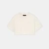 WOMEN - WOMEN'S AMIRI EMBROIDERED CROPPED TEE - Alabaster(Women Womens Amiri Embroidered Cropped Tee Alabaster)