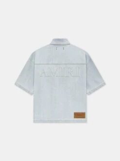AMIRI 3D SHORT SLEEVE SNAP SHIRT - Light Indigo(Amiri 3d Short Sleeve Snap Shirt Light Indigo) -Amiri 776e634b fee0 47bc 83d5 55aad6194947
