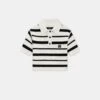 Amiri WOMEN - WOMEN'S MA STRIPED POLO - Black Alabaster(Women Womens Ma Striped Polo Black Alabaster)