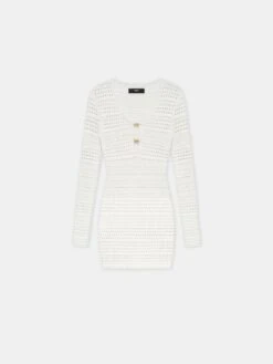 Amiri WOMEN - WOMEN'S CROCHET MINI DRESS - Ivory(Women Womens Crochet Mini Dress Ivory)