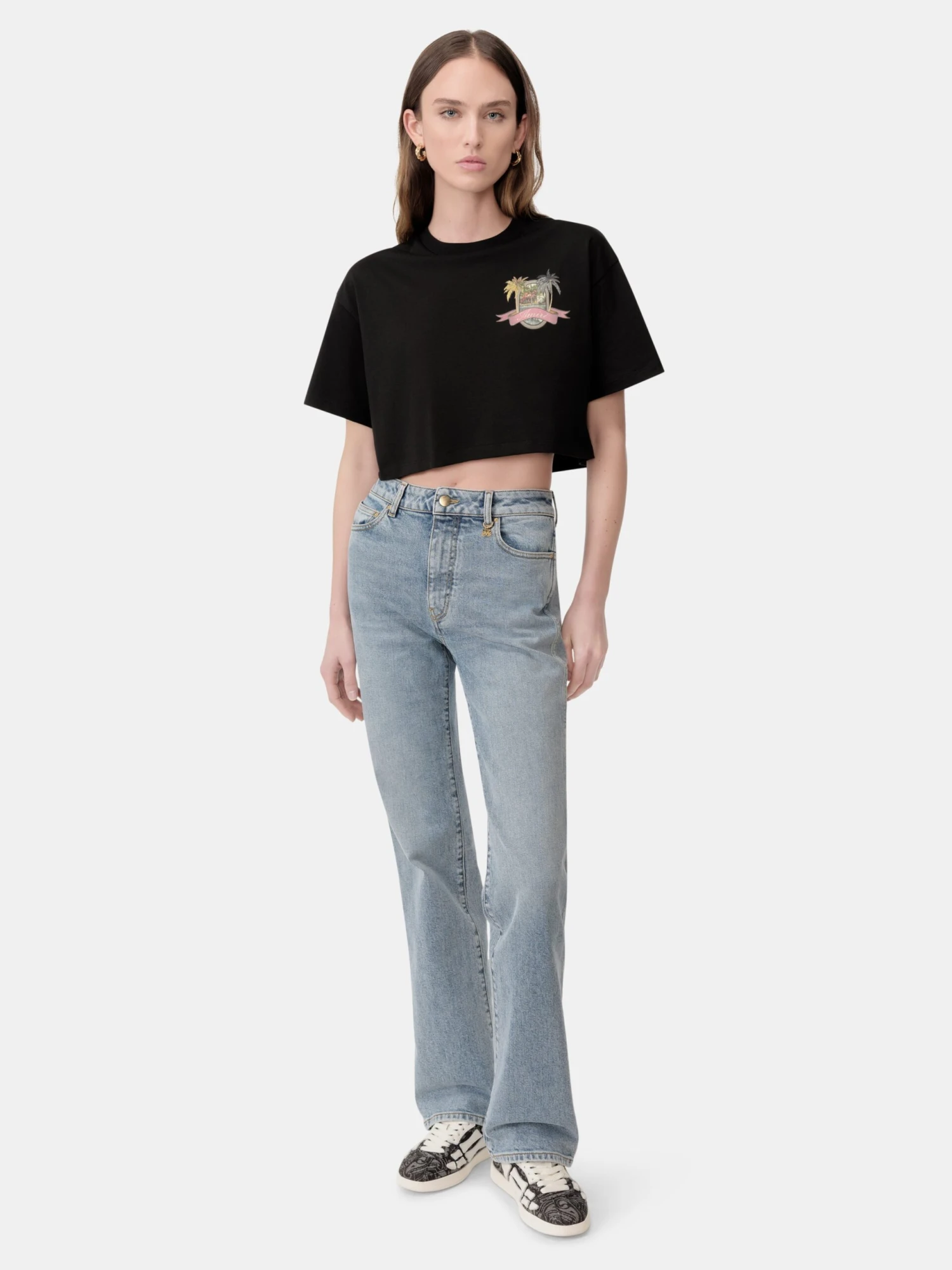 Amiri WOMEN - WOMEN'S MA PARADISE CROPPED TEE - Black(Women Womens Ma Paradise Cropped Tee Black) 4 Amiri WOMEN - WOMEN'S MA PARADISE CROPPED TEE - Black(Women Womens Ma Paradise Cropped Tee Black) - Image 2