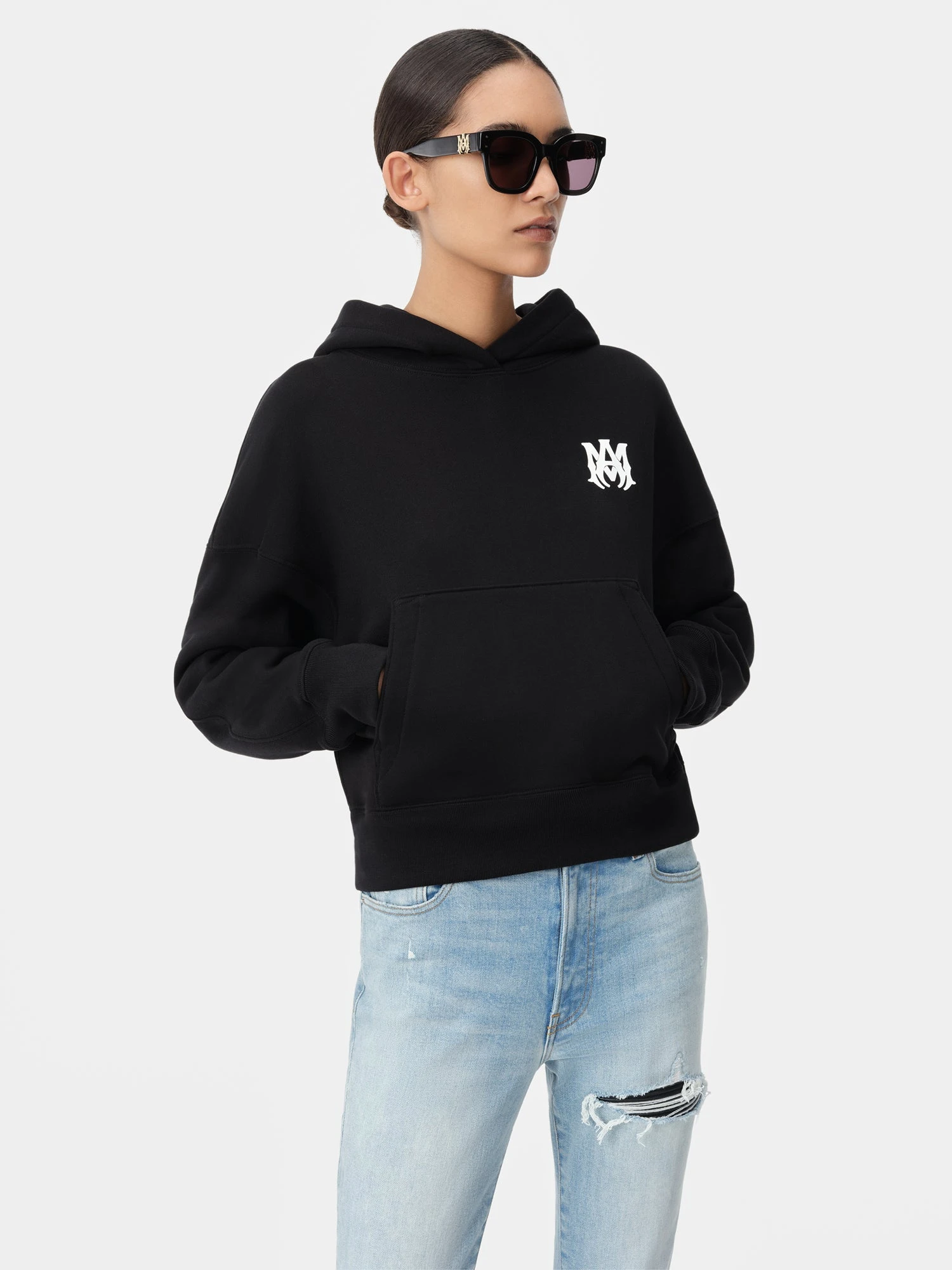 Amiri WOMEN - WOMEN'S MA CORE LOGO HOODIE - Black(Women Womens Ma Core Logo Hoodie Black) 5 Amiri WOMEN - WOMEN'S MA CORE LOGO HOODIE - Black(Women Womens Ma Core Logo Hoodie Black) - Image 3