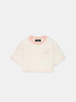 WOMEN - WOMEN'S AMIRI SCRIPT CROPPED TEE - Malibu Peach(Women Womens Amiri Script Cropped Tee Malibu Peach)