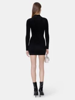 Amiri WOMEN - WOMEN'S VELVET LONG SLEEVE BUTTON DOWN DRESS - BLACK(Women Womens Velvet Long Sleeve Button Down Dress Black) -Amiri 8f265201 4e3b 4065 9668 47cad812730d