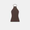 Amiri WOMEN - WOMEN'S HALTER TOP - Walnut Brown(Women Womens Halter Top Walnut Brown)