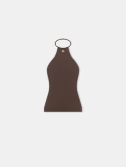 Amiri WOMEN - WOMEN'S HALTER TOP - Walnut Brown(Women Womens Halter Top Walnut Brown)
