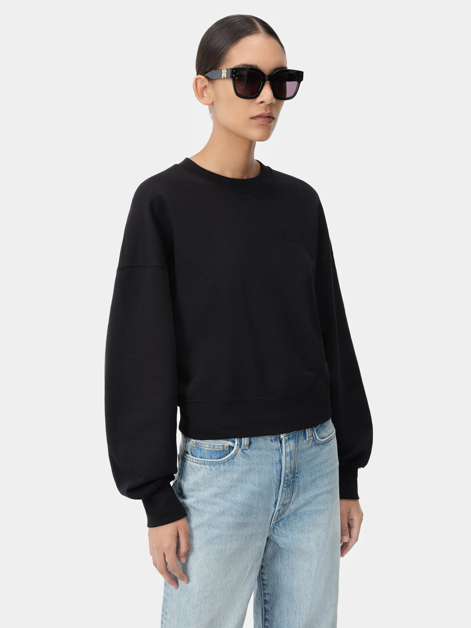 WOMEN - WOMEN'S AMIRI EMBROIDERED CREW - Black(Women Womens Amiri Embroidered Crew Black) 5 WOMEN - WOMEN'S AMIRI EMBROIDERED CREW - Black(Women Womens Amiri Embroidered Crew Black) - Image 3