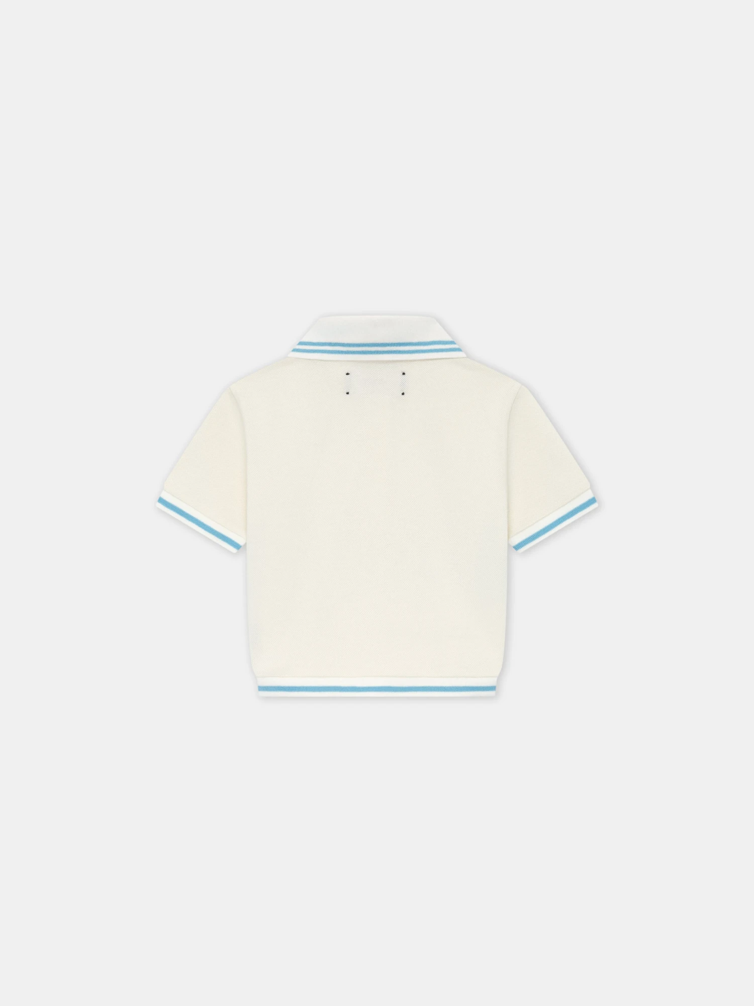 WOMEN - WOMEN'S AMIRI BOX SCRIPT CROPPED POLO - Ice Blue(Women Womens Amiri Box Script Cropped Polo Ice Blue) 5 WOMEN - WOMEN'S AMIRI BOX SCRIPT CROPPED POLO - Ice Blue(Women Womens Amiri Box Script Cropped Polo Ice Blue) - Image 3