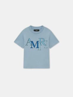 KIDS - KIDS' AMIRI STAGGERED TEE - Ashley Blue(Kids Kids Amiri Staggered Tee Ashley Blue)
