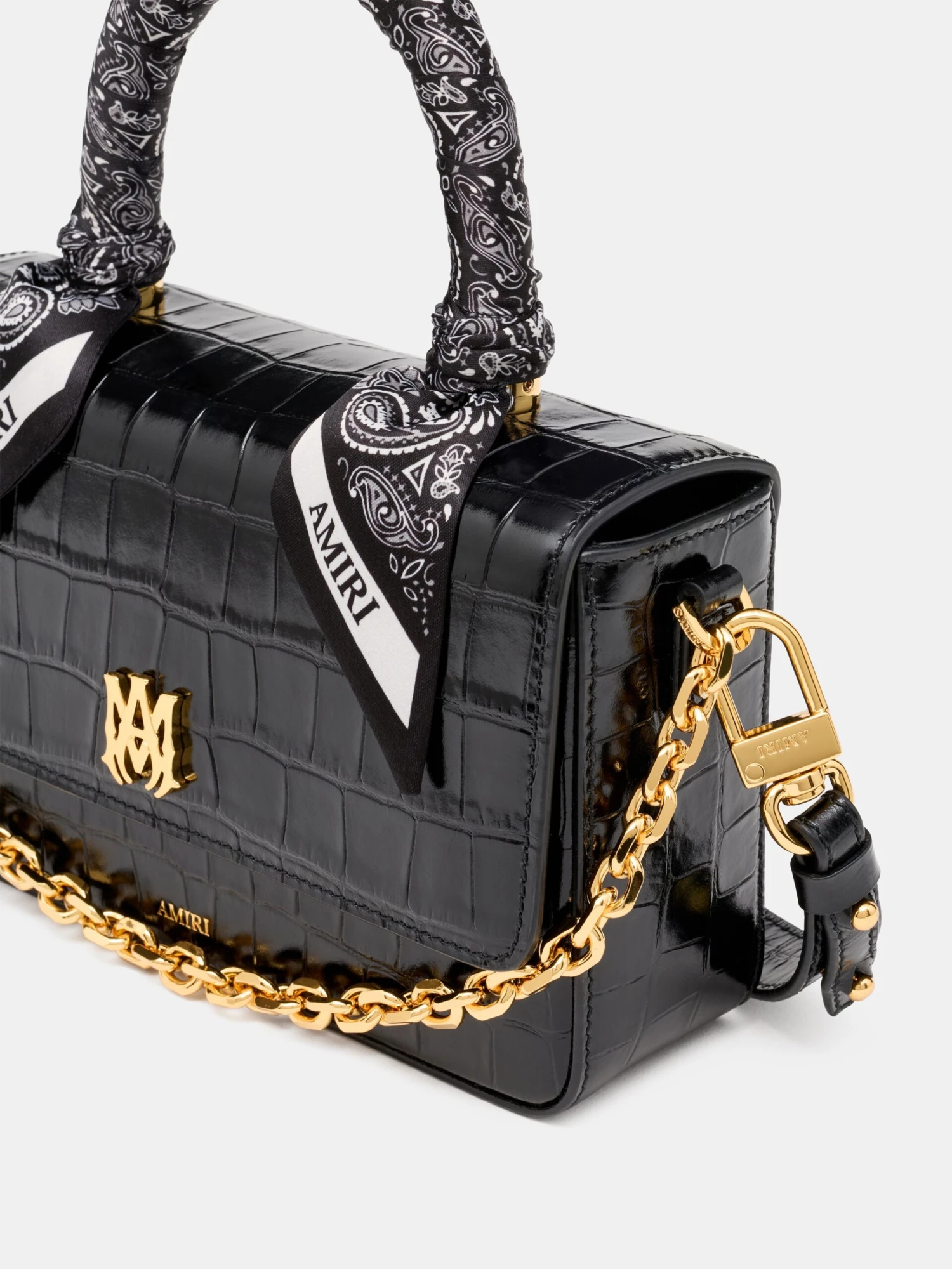 Amiri WOMEN - WOMEN'S CROC EMBOSSED LONG MA BAG - BLACK(Women Womens Croc Embossed Long Ma Bag Black) 6 Amiri WOMEN - WOMEN'S CROC EMBOSSED LONG MA BAG - BLACK(Women Womens Croc Embossed Long Ma Bag Black) - Image 4