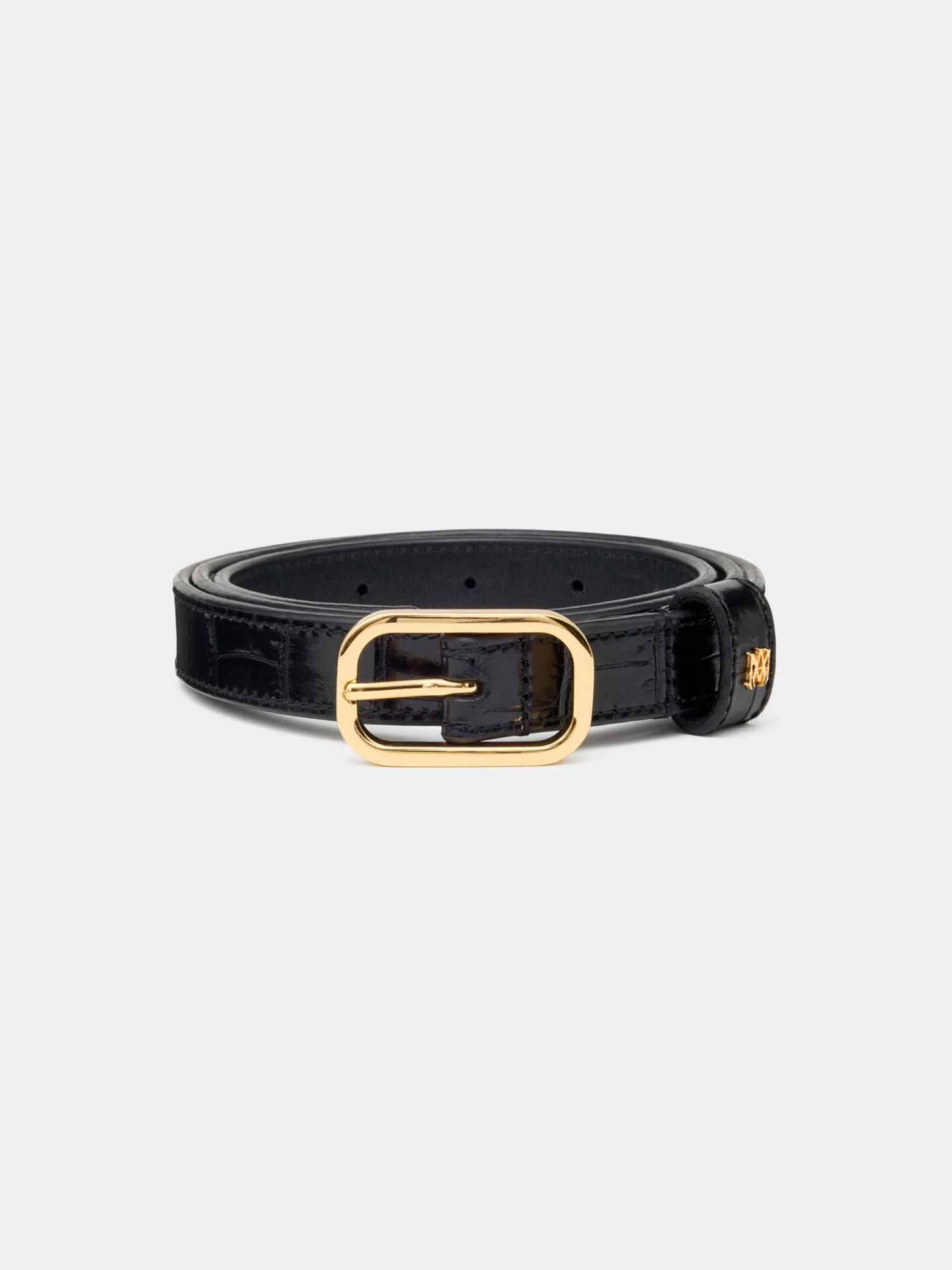 Amiri CROC EMBOSSED 2CM BELT - BLACK GOLD(Croc Embossed 2cm Belt Black Gold) 3 Amiri CROC EMBOSSED 2CM BELT - BLACK GOLD(Croc Embossed 2cm Belt Black Gold)