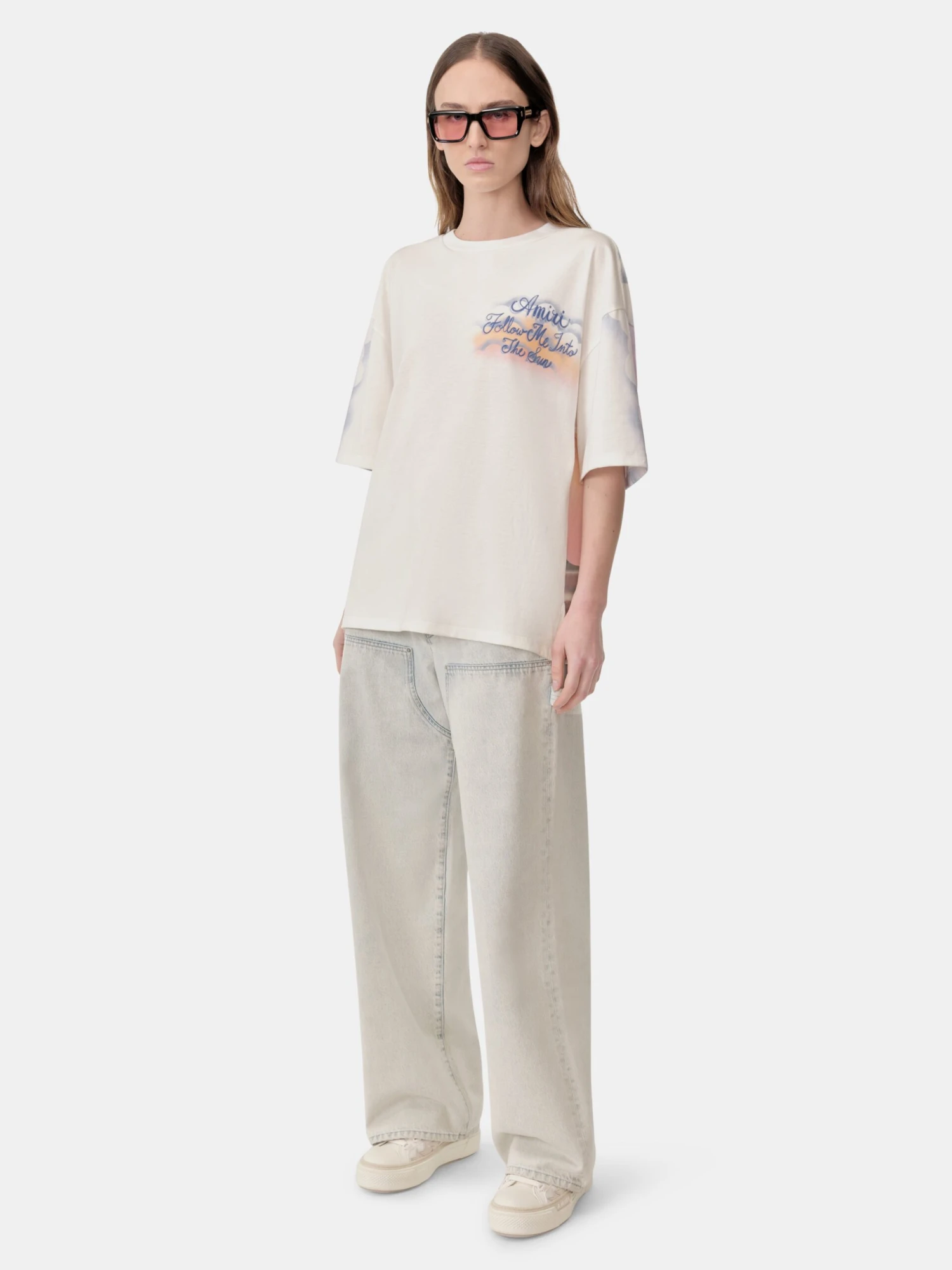 Amiri WOMEN - WOMEN'S FOLLOW ME OVERSIZED TEE - Ivory(Women Womens Follow Me Oversized Tee Ivory) 4 Amiri WOMEN - WOMEN'S FOLLOW ME OVERSIZED TEE - Ivory(Women Womens Follow Me Oversized Tee Ivory) - Image 2