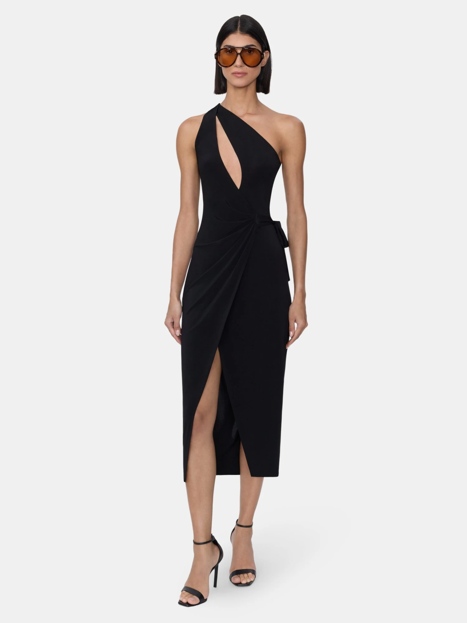 Amiri WOMEN - WOMEN'S ONE SHOULDER WRAP DRESS - BLACK(Women Womens One Shoulder Wrap Dress Black) 4 Amiri WOMEN - WOMEN'S ONE SHOULDER WRAP DRESS - BLACK(Women Womens One Shoulder Wrap Dress Black) - Image 2