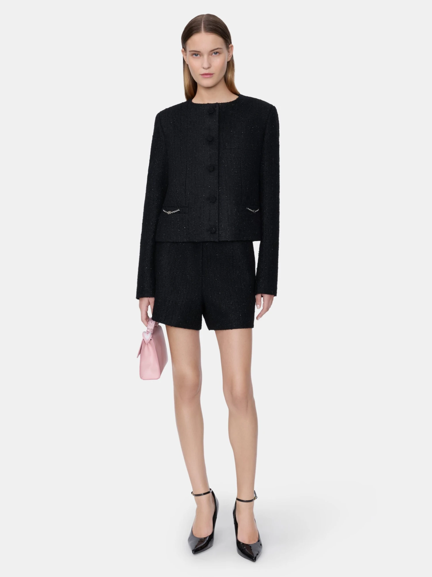 Amiri WOMEN - WOMEN'S SHIMMER BOUCLE JACKET - BLACK(Women Womens Shimmer Boucle Jacket Black) 4 Amiri WOMEN - WOMEN'S SHIMMER BOUCLE JACKET - BLACK(Women Womens Shimmer Boucle Jacket Black) - Image 2