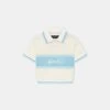 WOMEN - WOMEN'S AMIRI BOX SCRIPT CROPPED POLO - Ice Blue(Women Womens Amiri Box Script Cropped Polo Ice Blue)