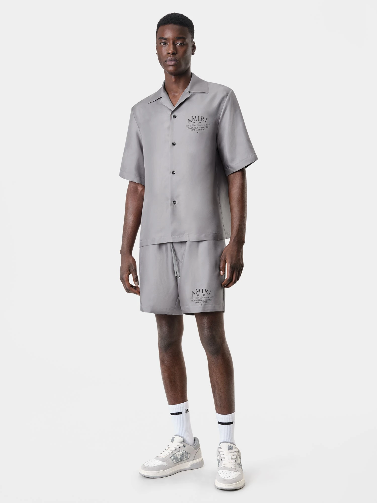 Amiri ARTS DISTRICT BOWLING SHIRT - Grey(Arts District Bowling Shirt Grey) 4 Amiri ARTS DISTRICT BOWLING SHIRT - Grey(Arts District Bowling Shirt Grey) - Image 2