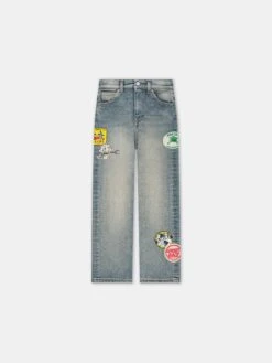 Amiri KIDS - KIDS' STATION PATCH STRAIGHT JEAN - Antique Indigo(Kids Kids Station Patch Straight Jean Antique Indigo)
