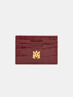 Amiri CROC EMBOSSED CARD HOLDER - WINE(Croc Embossed Card Holder Wine)