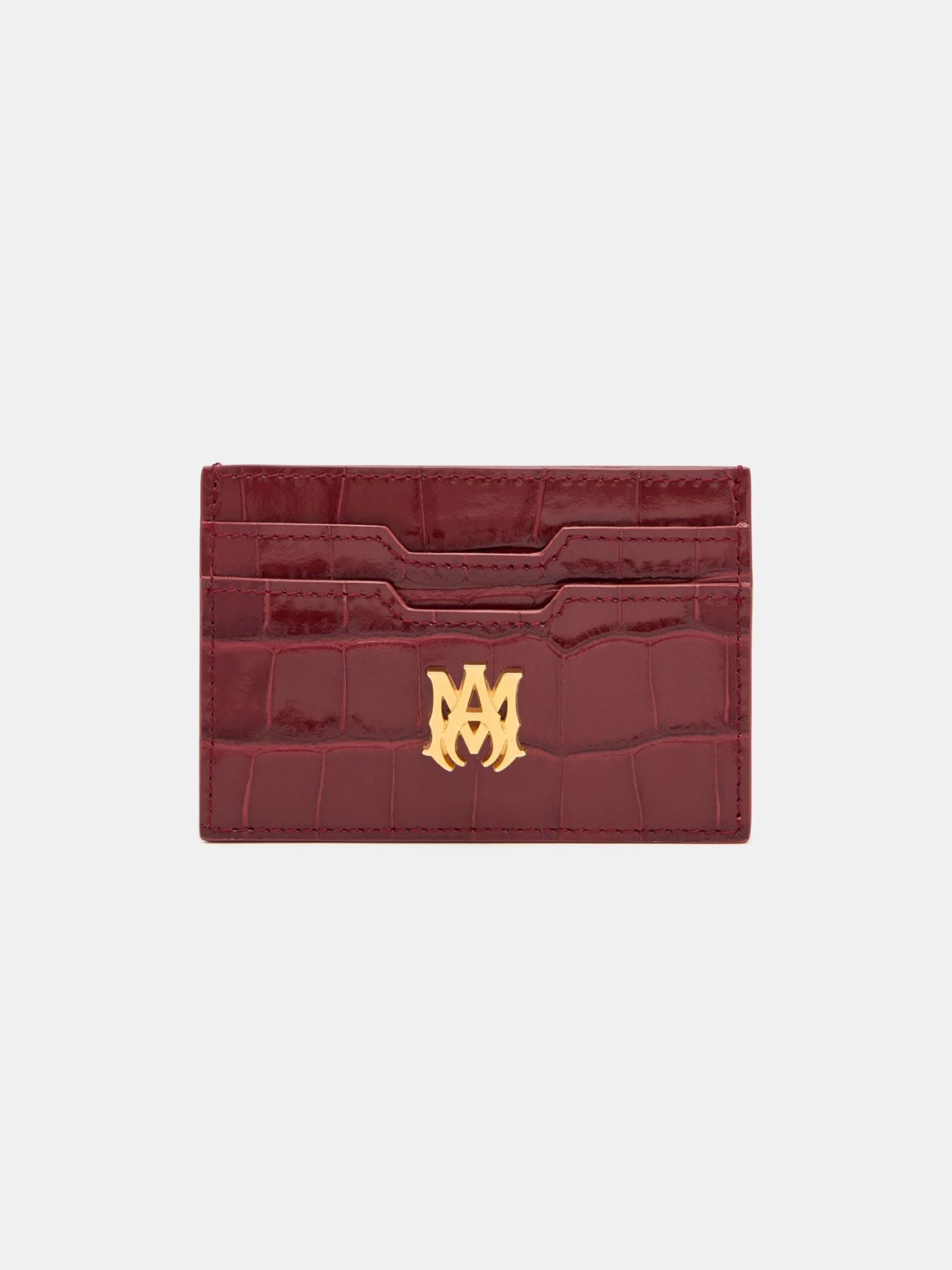 Amiri CROC EMBOSSED CARD HOLDER - WINE(Croc Embossed Card Holder Wine) 3 Amiri CROC EMBOSSED CARD HOLDER - WINE(Croc Embossed Card Holder Wine)